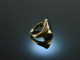 Around 1960! Classic Crest Signet Ring Blood Jasper Gold 333