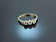 Um 1950! Wundervoller Trilogie Diamant Ring ca. 0,6 ct Weiß Gold 585
