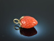 Big Strawberry! Beautiful Sardegna Coral Strawberry Pendant Gold 585