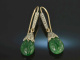 Um 1920! Seltene Art Deco Ohrringe Jade Diamanten Gold 585 Silber