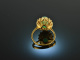 Around 1980! Moon Chrysoprase Diamond Ring 0.95 ct Gold 585