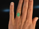 Around 1980! Moon Chrysoprase Diamond Ring 0.95 ct Gold 585