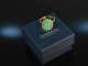 Around 1980! Moon Chrysoprase Diamond Ring 0.95 ct Gold 585