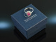 Around 1980! Fine Ruby Brilliant Ring 0.5 ct White Gold 585