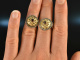 Around 1980! Pretty traditional ear clips garnet silver 835 gold plated