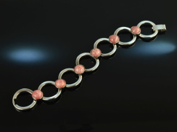 Around 1965! Chic Sixties Design Bracelet Rhodochrosite...