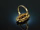 Around 1965! Classic large garnet ring gold 333