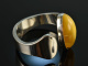 Around 1970! Very beautiful bangle with honey amber silver 925