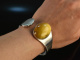 Around 1970! Very beautiful bangle with honey amber silver 925