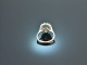 Circa 1985! Classic Emerald Diamond Ring 0.45 ct White Gold 750