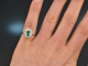 Circa 1985! Classic Emerald Diamond Ring 0.45 ct White Gold 750