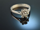 Um 1980! Klassischer Diamant Verlobungs Ring 0,36 ct Weiß Gold 585