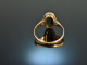 Um 1900! H&uuml;bscher Damen Wappen Siegel Ring Blutjaspis Gold 333