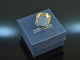 Around 1960! Classic coat of arms signet ring with layer agate gold 333