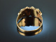Um 1820! Charmanter historischer Ring Granate Saatperlen Gold 333