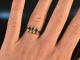 Um 1820! Charmanter historischer Ring Granate Saatperlen Gold 333