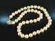 Around 1980! Classic Akoya Cultured Pearl Necklace Diamonds White Gold 750