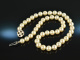 Around 1980! Classic Akoya Cultured Pearl Necklace Diamonds White Gold 750