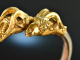 Around 1970! Beautiful ram bangle silver gold plated