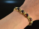 Around 1980! Heavy garnet bracelet silver 925 gold plated