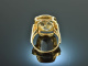 Around 1950! Especially beautiful vintage aquamarine ring gold 585