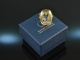 Around 1950! Especially beautiful vintage aquamarine ring gold 585