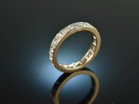 Um 1990! Feinster Memoire Brillant Ring 1,5 ct Wei&szlig; Gold 750