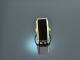 Around 1950! Chic straight ring onyx gold 585