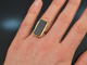 Around 1950! Chic straight ring onyx gold 585