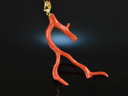 Boho Style! Chic coral branch pendant with chain silver...