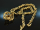 Around 1960! Especially beautiful traditional dirndl necklace garnet pearls silver gold plated