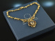 Around 1960! Especially beautiful traditional dirndl necklace garnet pearls silver gold plated