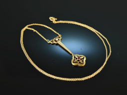 Weimar um 1900! Wundervolles Jugendstil Collier Gold 585 im Originaletui