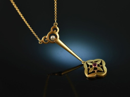 Weimar um 1900! Wundervolles Jugendstil Collier Gold 585...