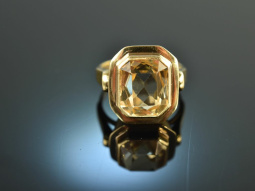 Around 1955! Beautiful Vintage Citrine Ring Gold 585