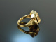 Around 1955! Beautiful Vintage Citrine Ring Gold 585