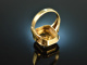 Around 1955! Beautiful Vintage Citrine Ring Gold 585