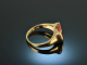Around 1970! Beautiful ladies coat of arms signet ring carnelian gold 333