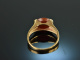 Around 1970! Beautiful ladies coat of arms signet ring carnelian gold 333