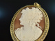 Italien um 1850! Feinster Muschel Kamee Anhänger Aphrodite Gold 750