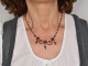 Around 1985! Pretty traditional Dirndl necklace with garnets silver gold plated