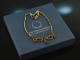 Around 1985! Pretty traditional Dirndl necklace with garnets silver gold plated