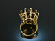 Around 1960! Fancy big statement ring with smoky quartz gold 585