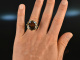 Around 1960! Fancy big statement ring with smoky quartz gold 585