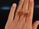 Coral Strawberries! Gro&szlig;e Korallen Erdbeer Ohrringe Gold 585