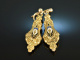 Um 1860! Hübsche Biedermeier Ohrringe mit Email Gold 333 und vergoldet
