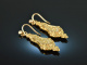 Um 1860! Hübsche Biedermeier Ohrringe mit Email Gold 333 und vergoldet