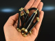 Around 1980! Exceptional long necklace with onyx and gold 585