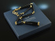 Around 1980! Exceptional long necklace with onyx and gold 585