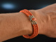 Around 1950! Three row Sardegna coral bracelet silver 800